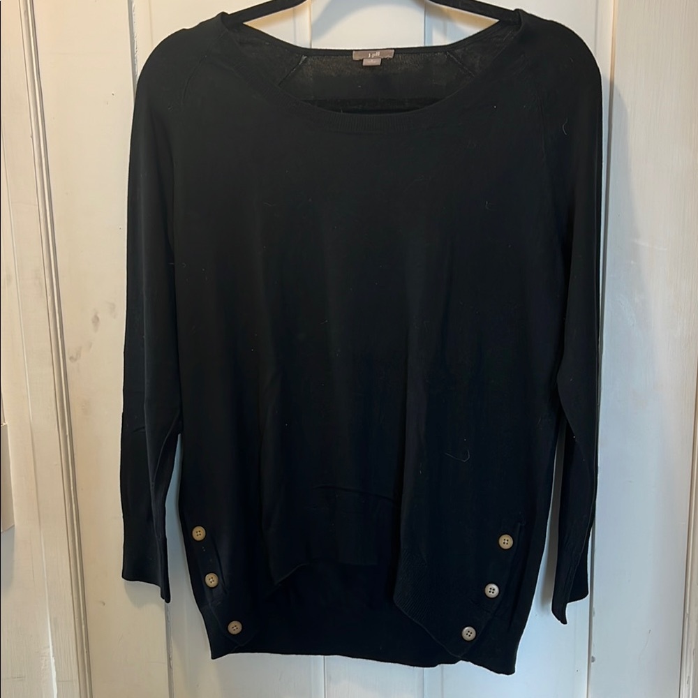 Black Sweater with Button Accents
